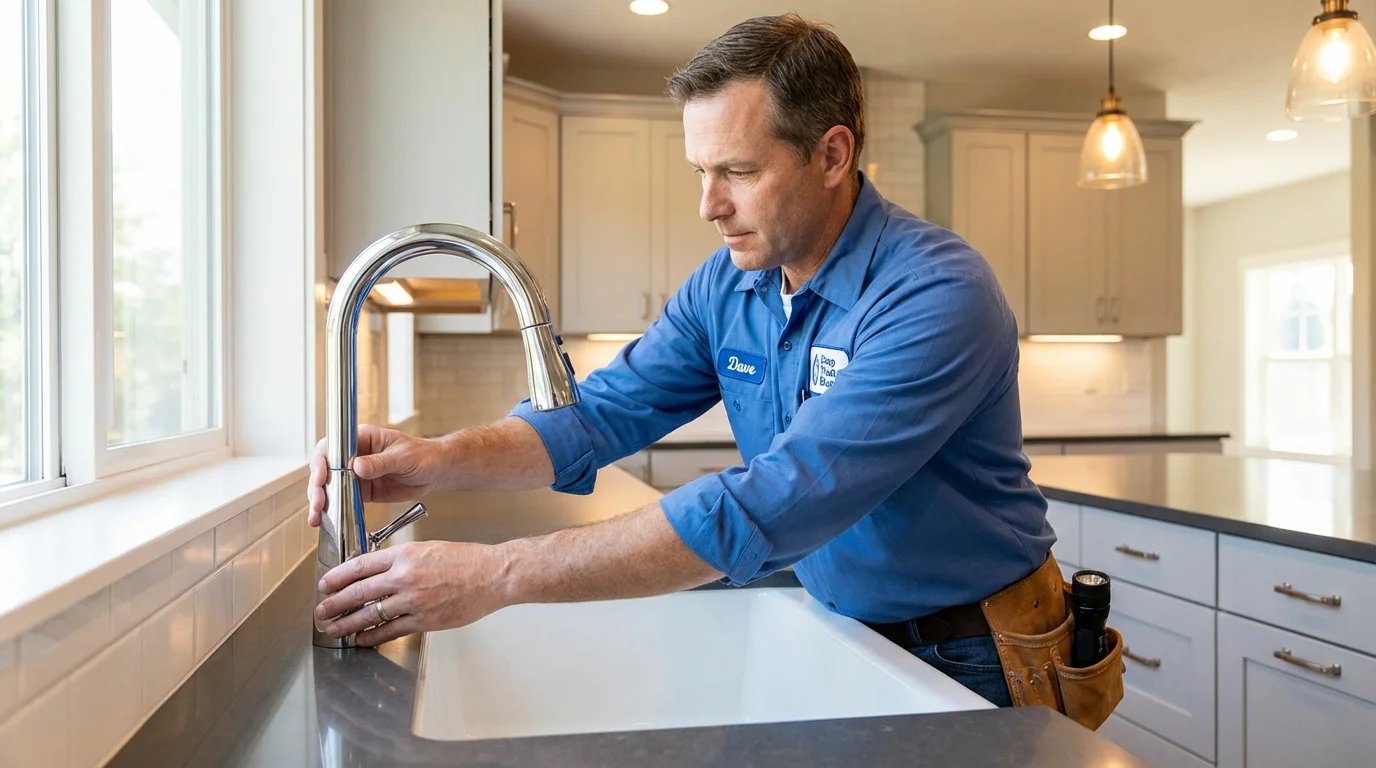 Kitchen faucet installation by Johns Plumbing LLC in Lindsay